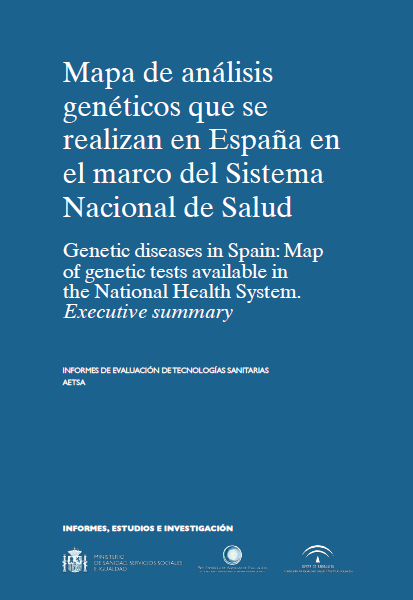 Cubierta del Mapa de anÃ¡lisis genÃ©ticos que se realizan en EspaÃ±a en el marco del Sistema Nacional de Salud